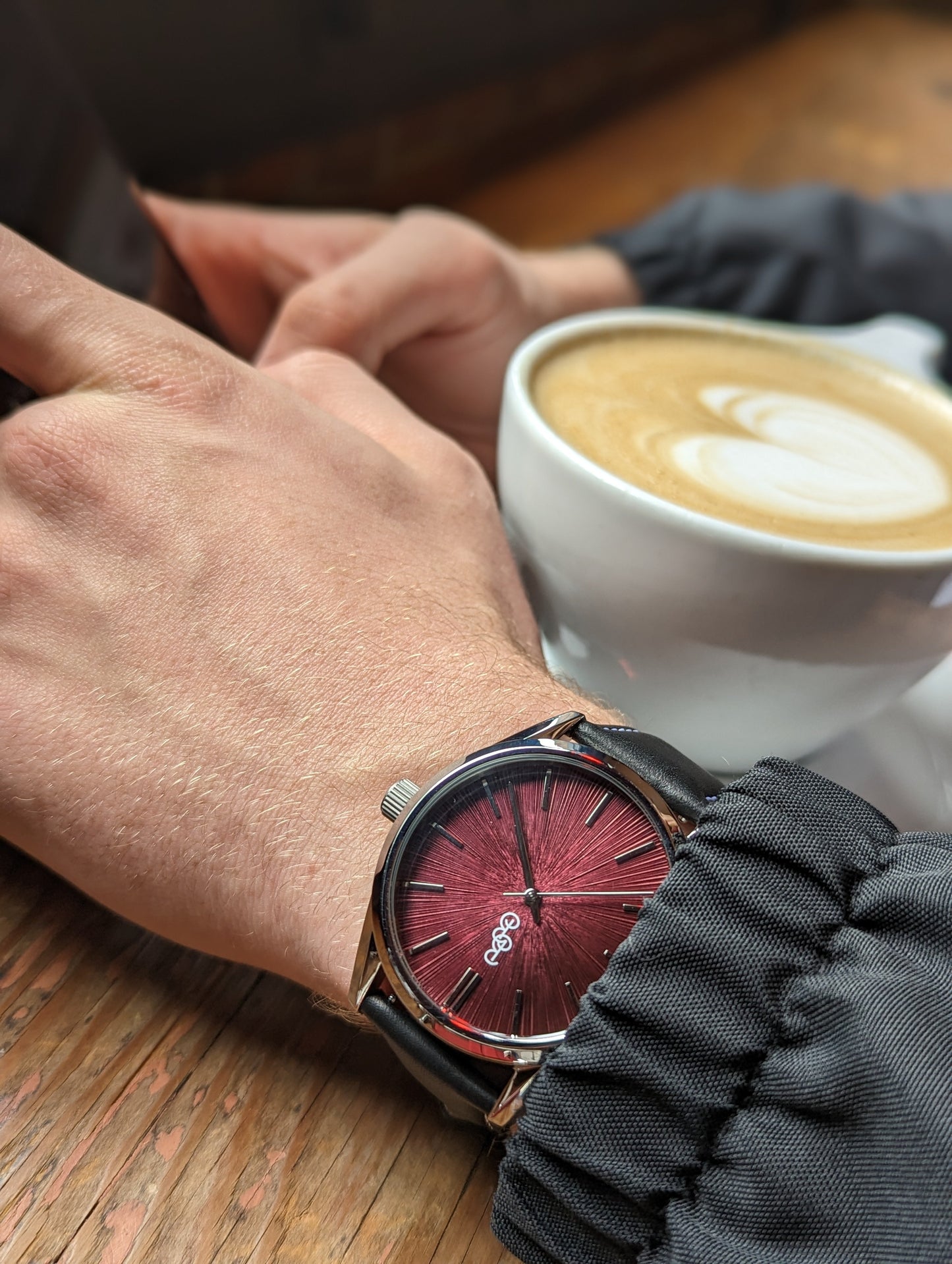 wristwatch Burgundy Sunburst Watch
