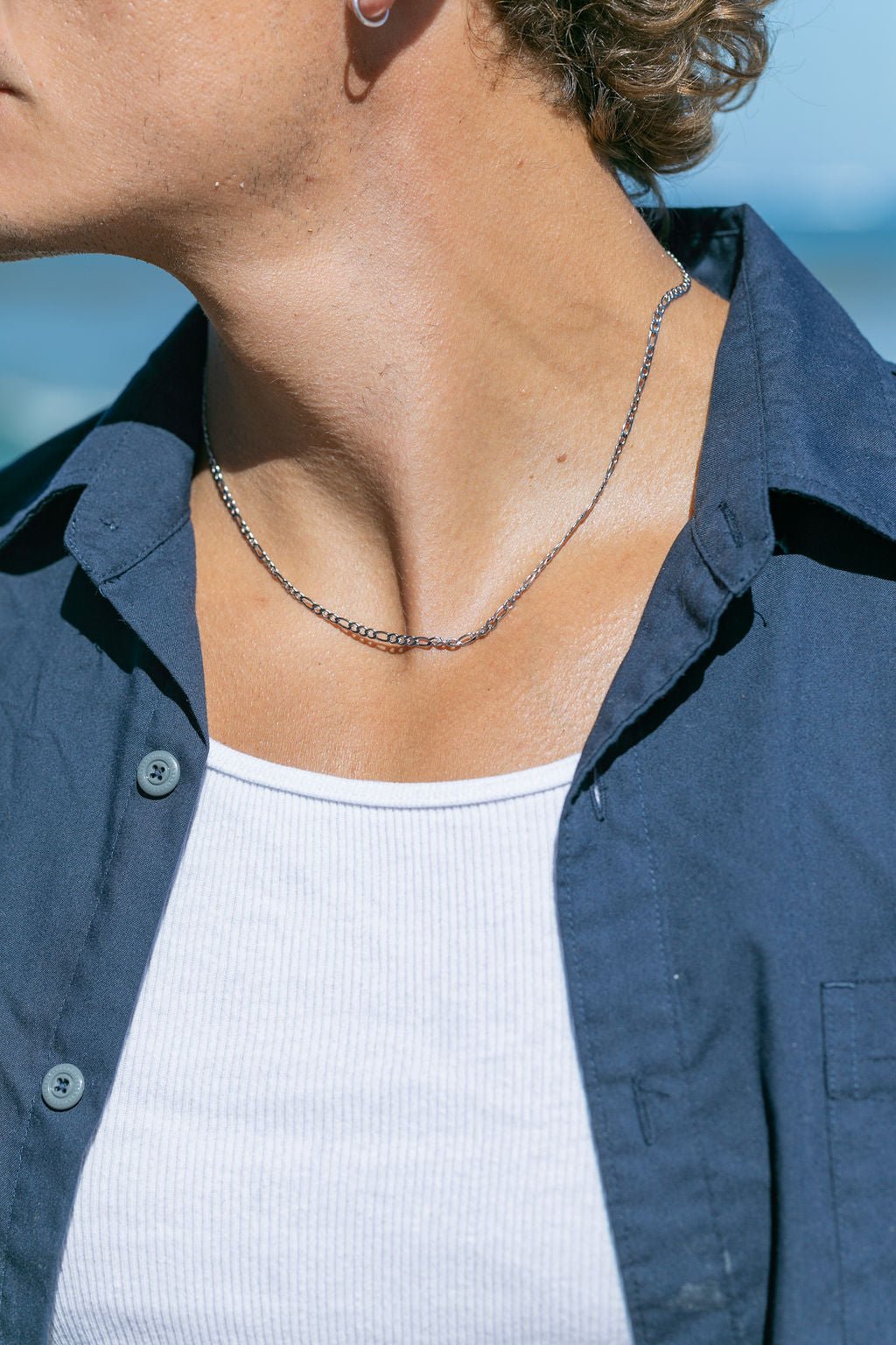 Unisex Men's Stainless Steel Figaro Chain - Kilohana